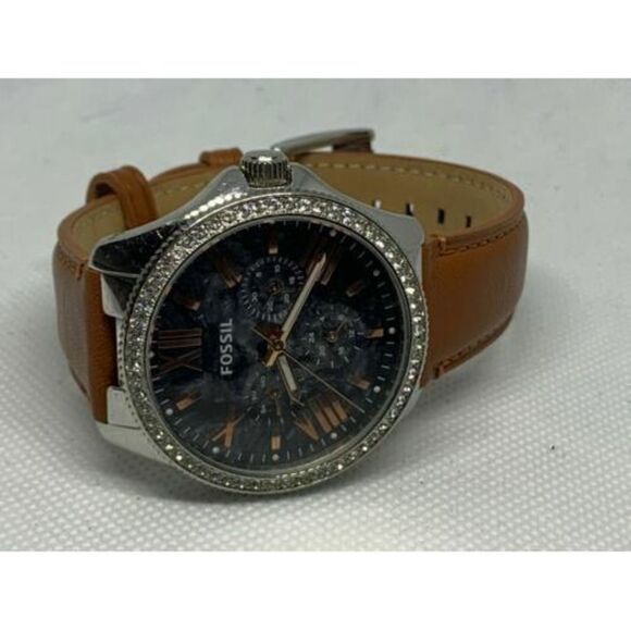 Fossil AM4632 Men's Brown Leather Analog Black Dial Quartz Genuine Watch Aa62 - Picture 5 of 9